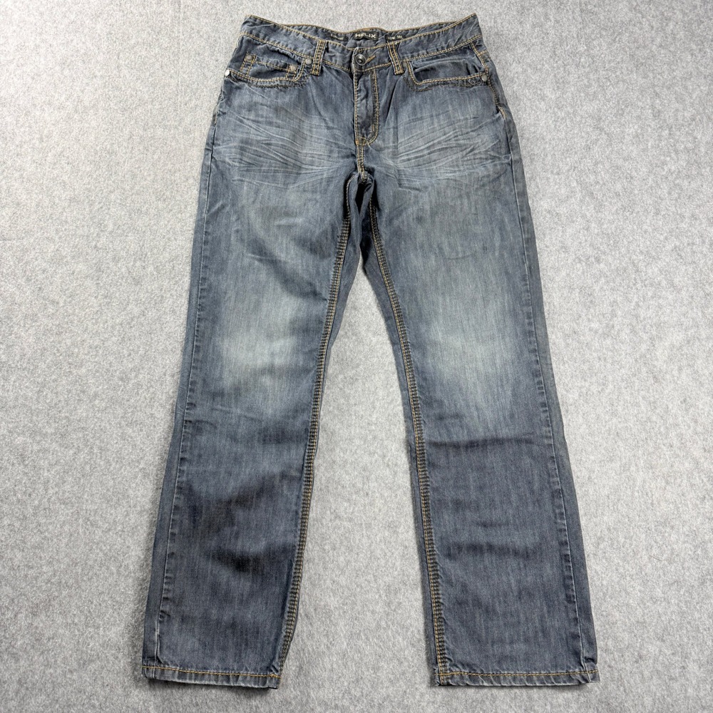 Helix Jeans Mens 32x30 Blue‎ Black Label Straight Distressed Grunge Punk Rock